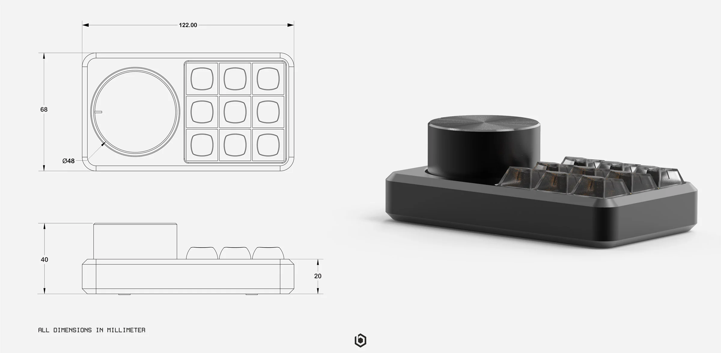 Binepad BNK9 Aluminum Hotswap Macropad - Image 2