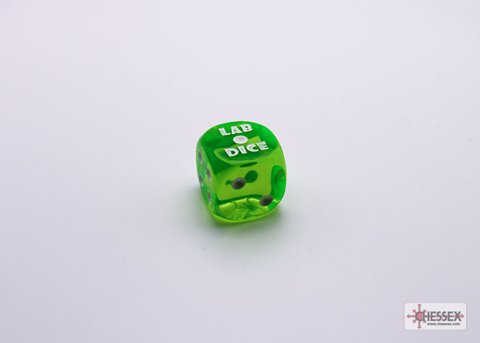 Chessex Lab Dice Translucent Rad Green / White Black Light 8 Dice Set 30062 - Image 3
