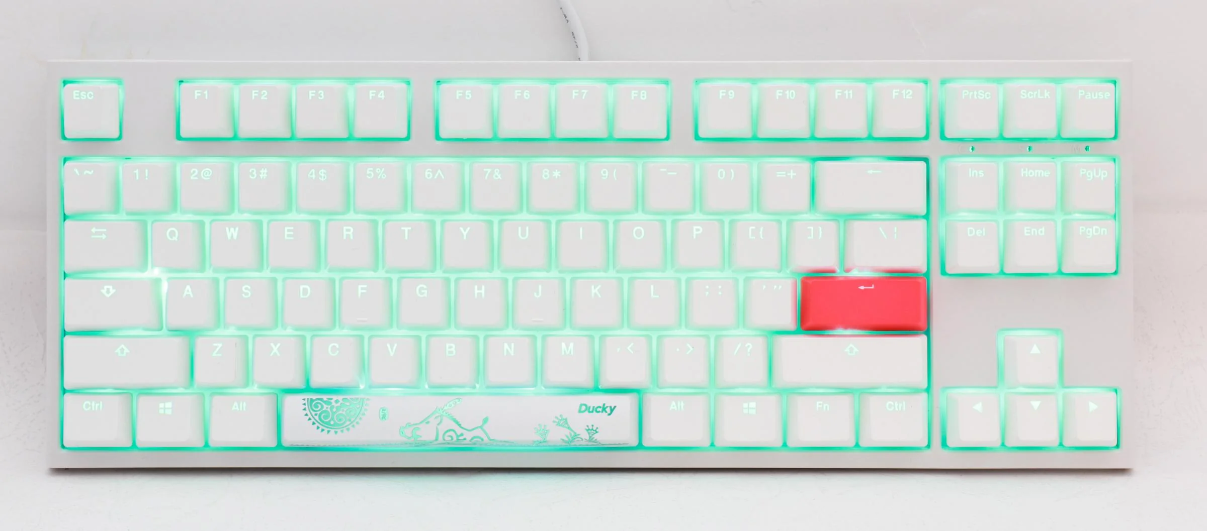 Ducky One 2 TKL RGB Pure White RGB LED Double Shot PBT Mechanical Keyboard - Image 7