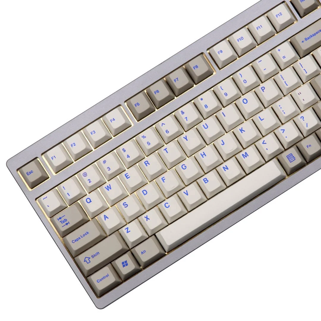 EnjoyPBT Beige and Blue 117 Key Keycap Set