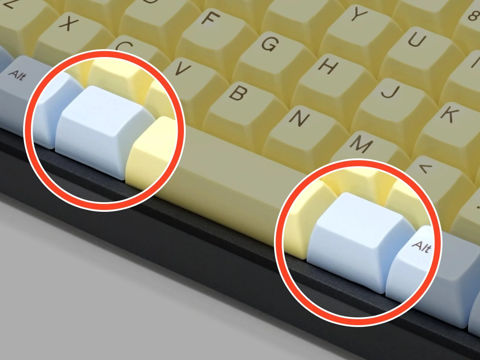 Filco Ice / Custard MINILA 72 Key SA Profile Double Shot ABS Keycap Set - Image 6
