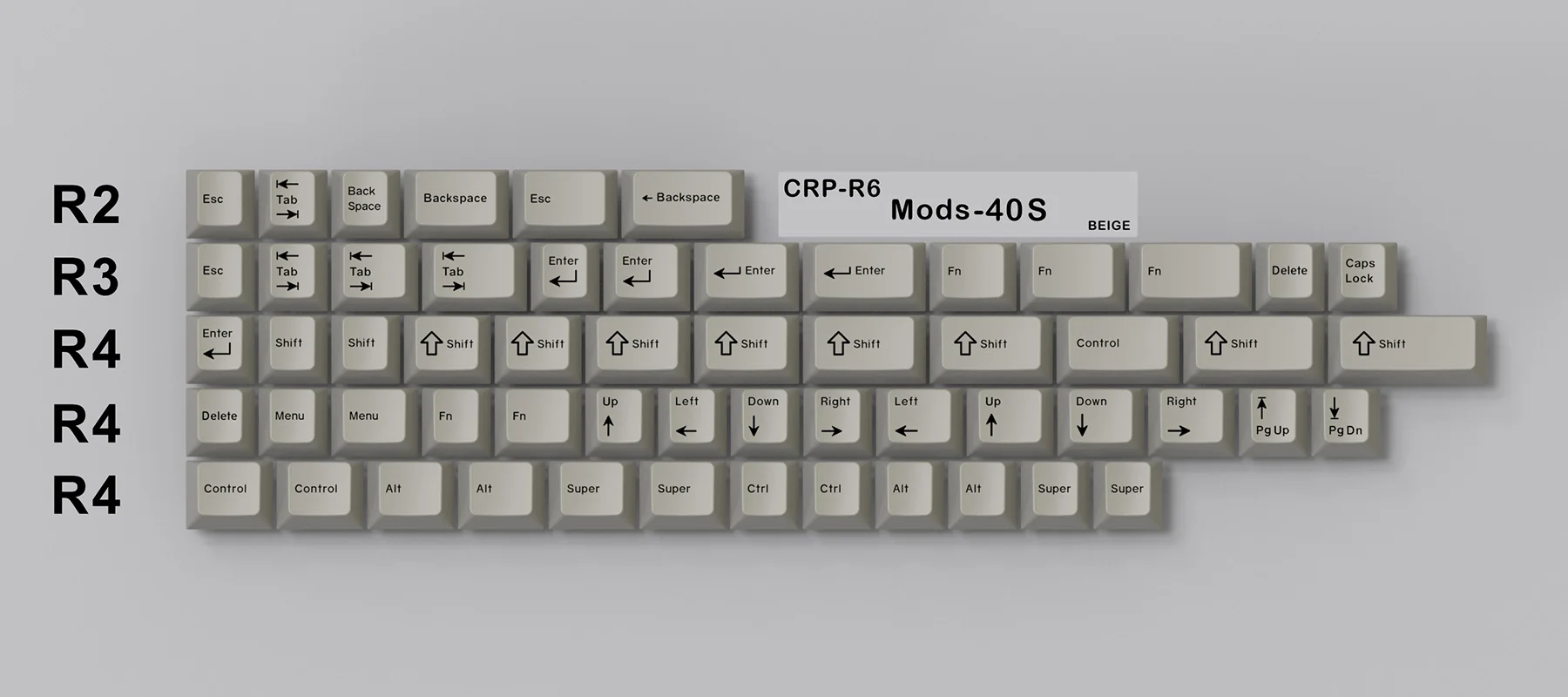 HammerWorks CRP 40s Mods 58 Key Cherry Profile Dye Sub Keycap Set