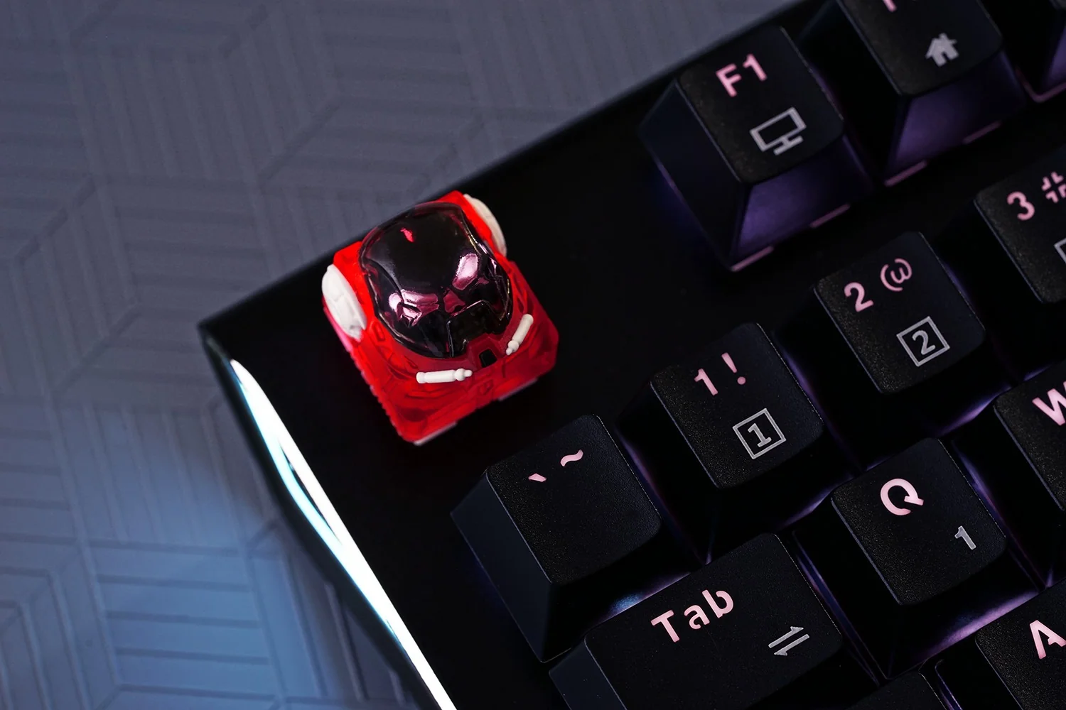 Hot Keys Project HKP Astronskull Backlit Maroon Artisan Keycap - Image 4