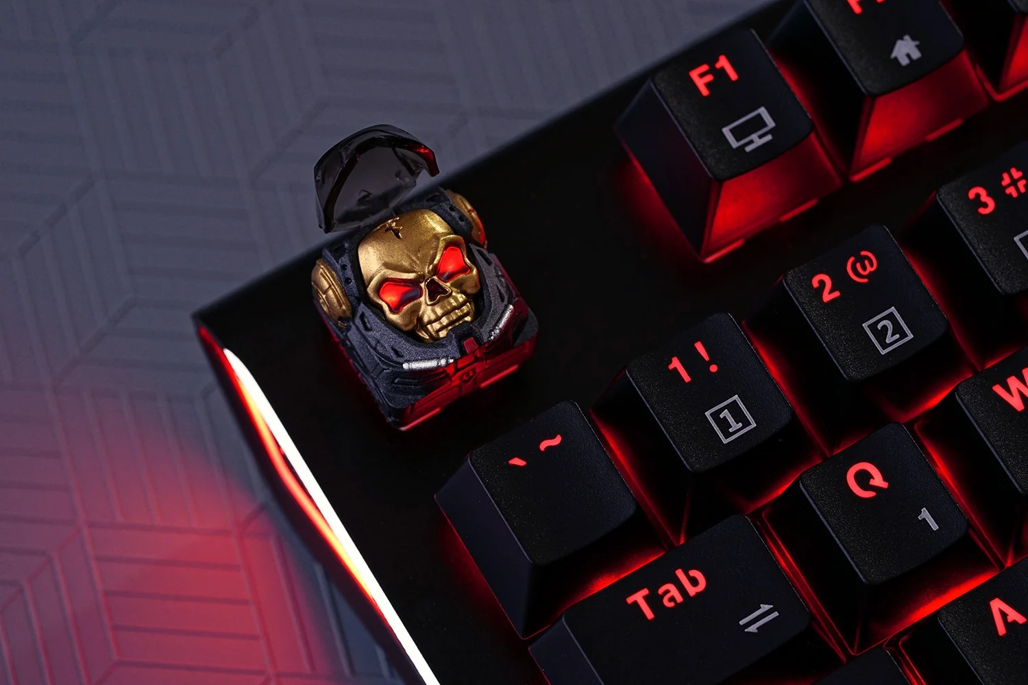 Hot Keys Project HKP Astronskull Black Gold Artisan Keycap - Image 3