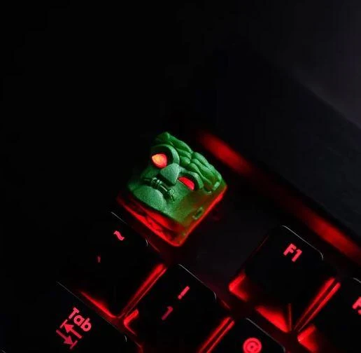Hot Keys Project HKP Deadhead Pine Green Artisan Keycap - Image 2