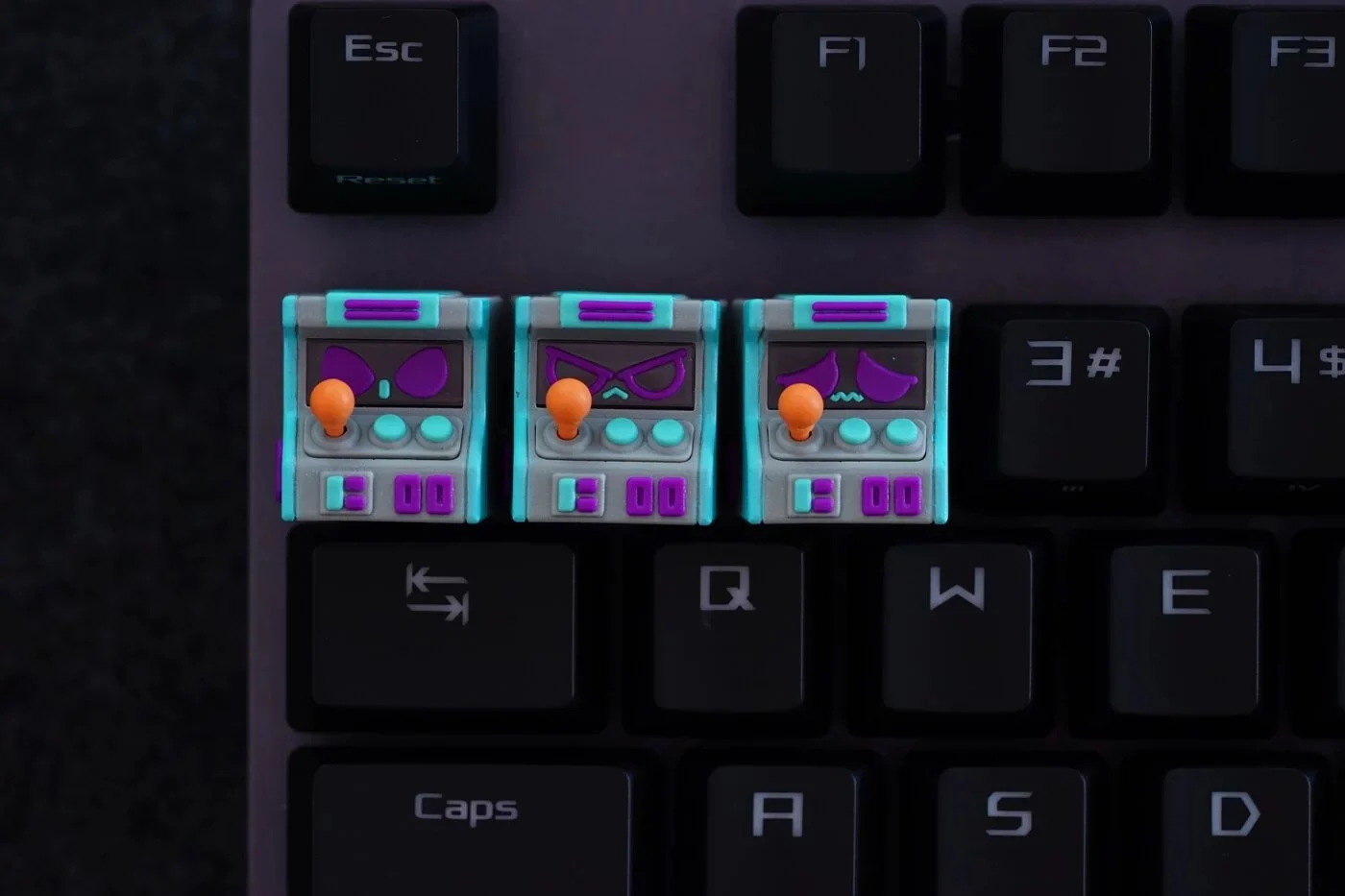 Hot Keys Project HKP Error Angry Grey Blue Purple Artisan Keycap - Image 2