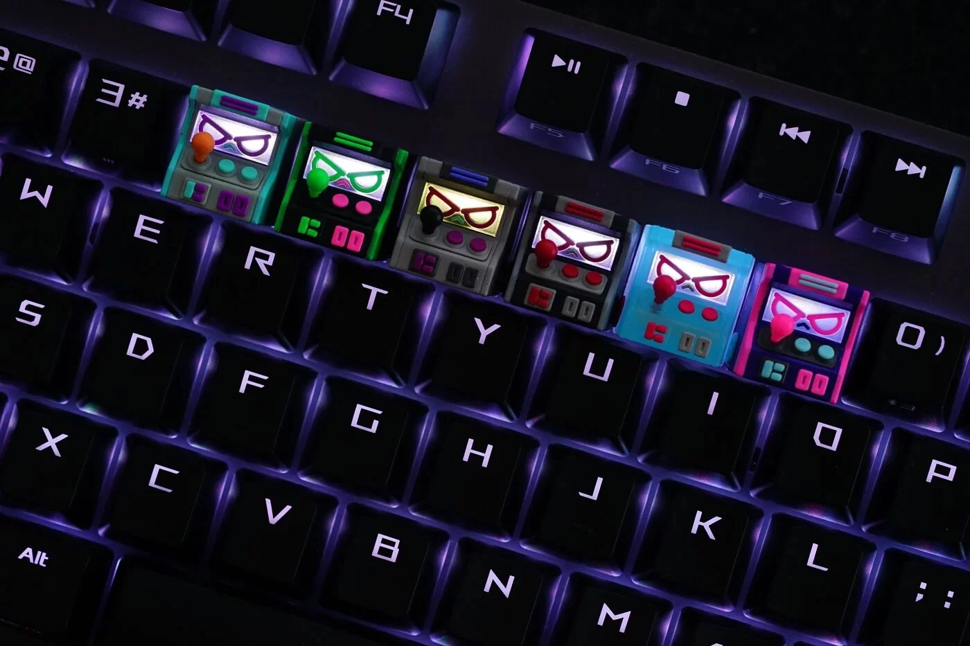 Hot Keys Project HKP Error Angry Grey Purple Artisan Keycap - Image 3