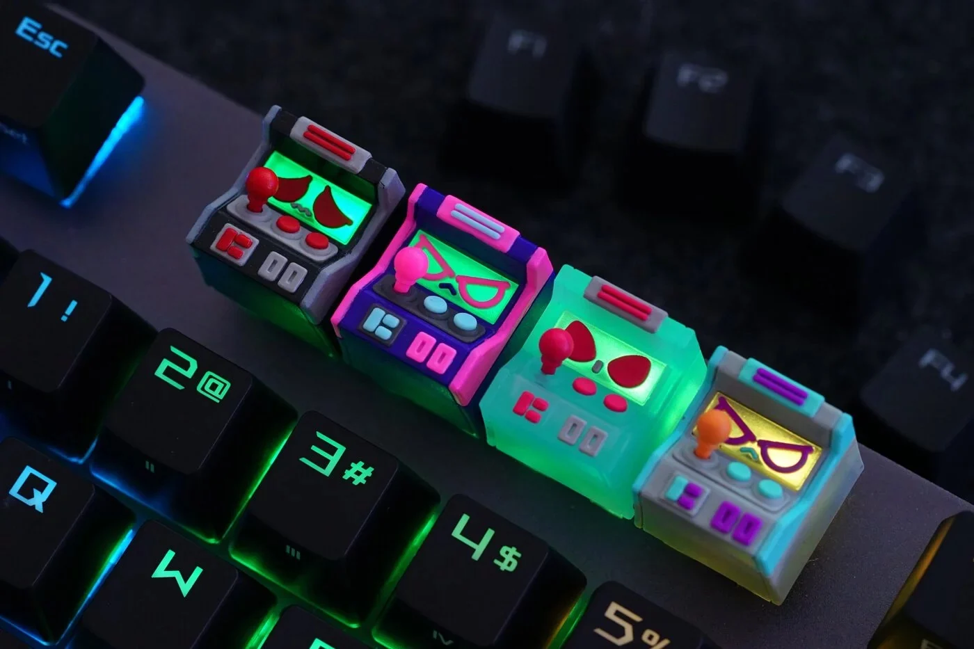 Hot Keys Project HKP Error Smart Trans Blue Red Artisan Keycap - Image 5
