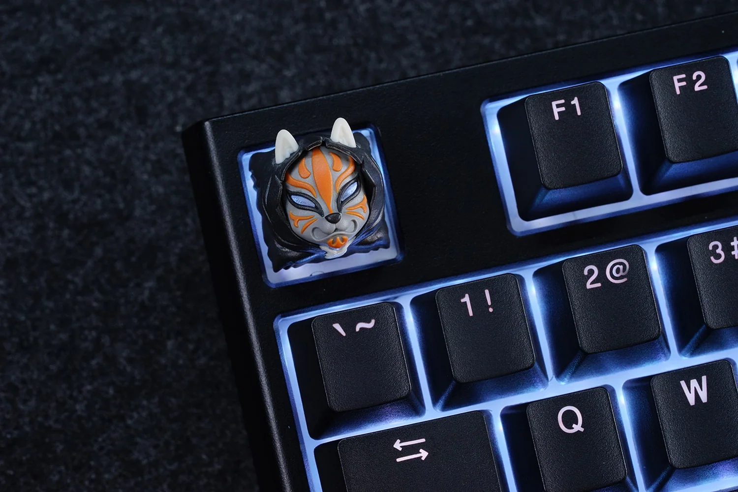 Hot Keys Project HKP Kitsune Grey Orange Artisan Keycap - Image 2