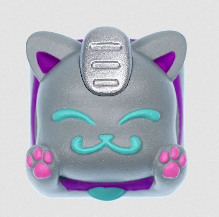 Hot Keys Project HKP Lucky Cat Grey Artisan Keycap