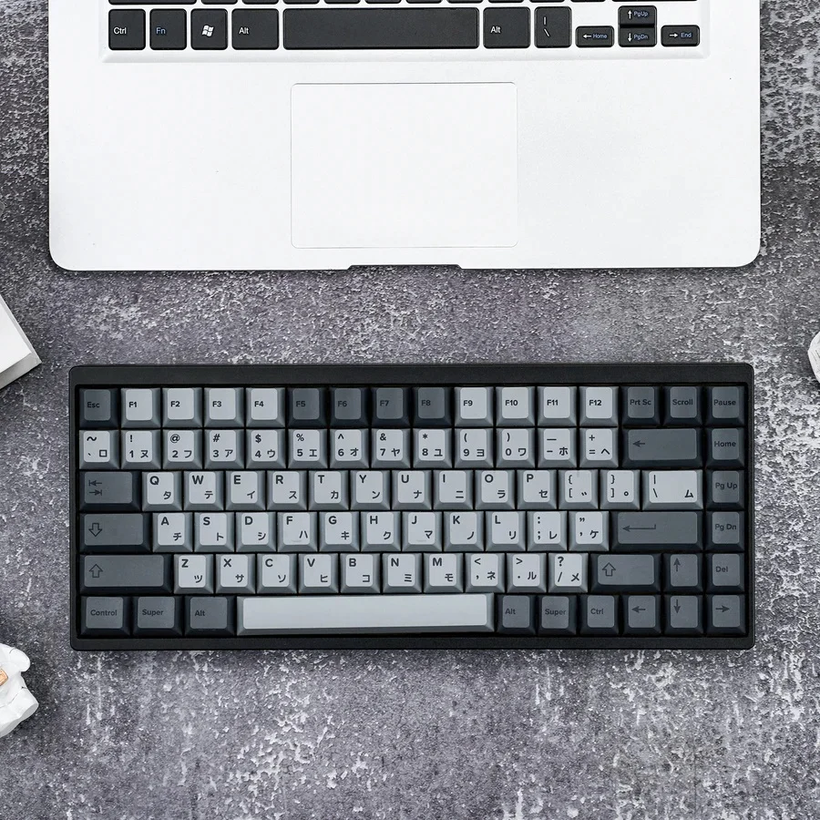 KBDFans Cement Grey Japanese 149 Key Cherry Profile PBT Dye Sub Keycap Set - Image 6