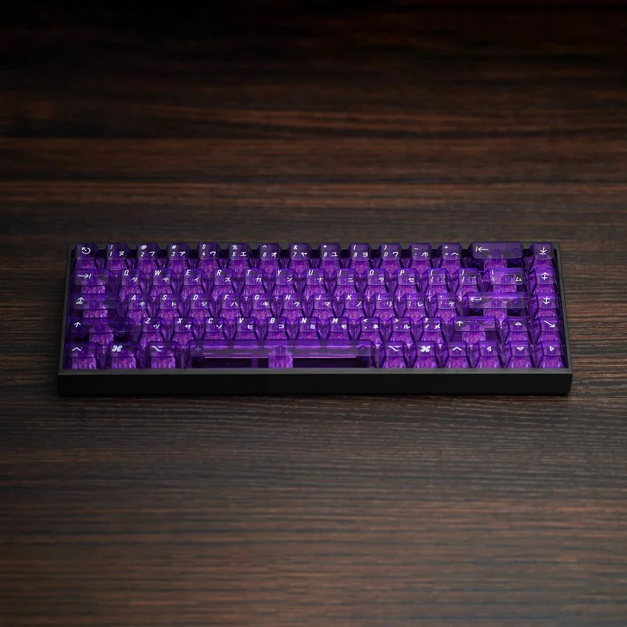 KBDFans Clear 2048 Translucent Purple 162 Key Cherry Profile Polycarbonate Keycap Set - Image 9