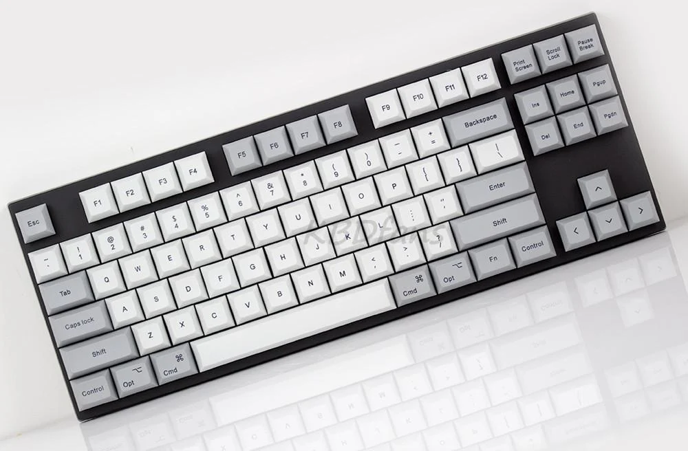 KBDFans White and Grey 100 Key DSA Profile Dye Sub PBT Keycaps - Image 2