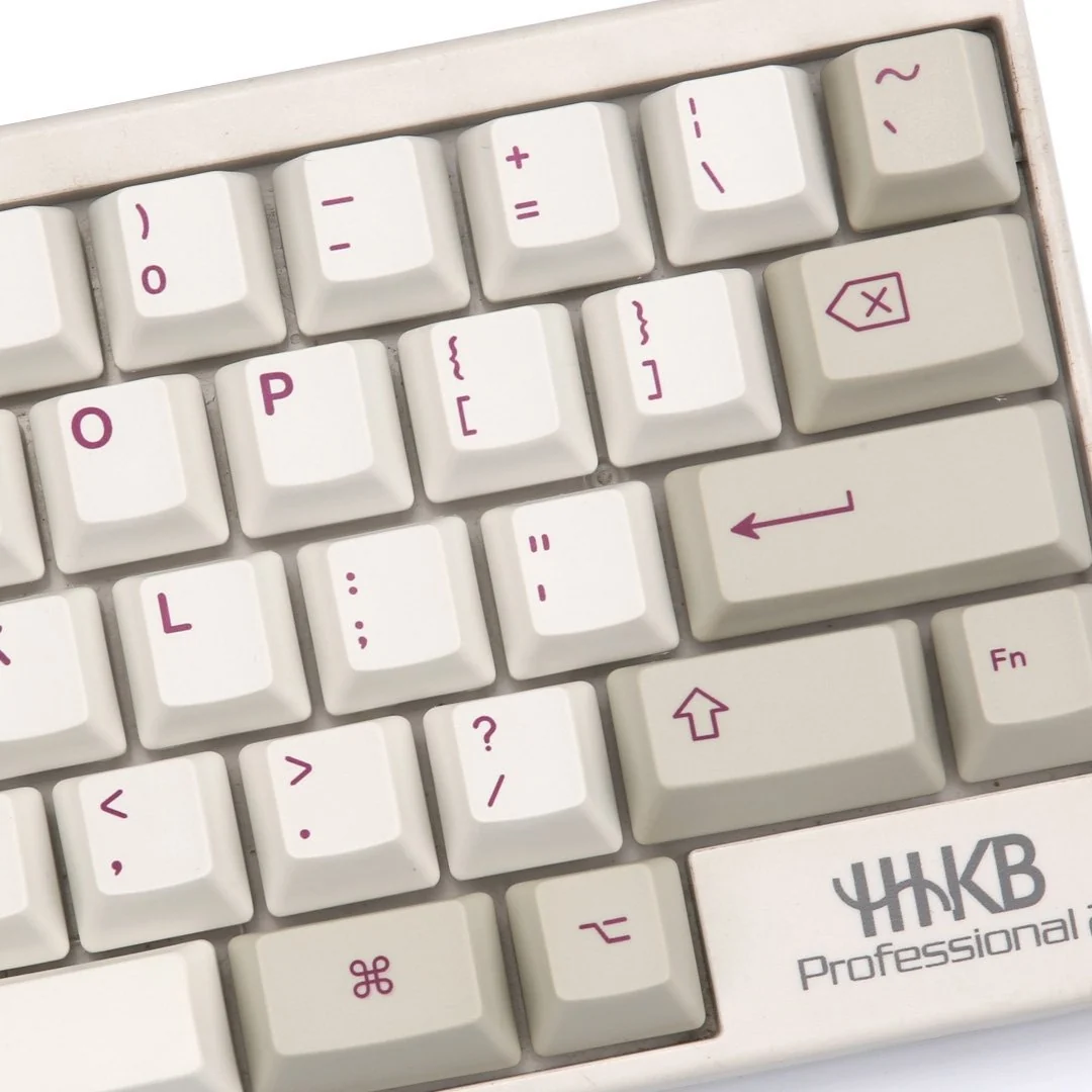 KBDFans Purple / White HHKB 60 Key OEM Profile Dye Sub PBT Topre Keycap Set - Image 3