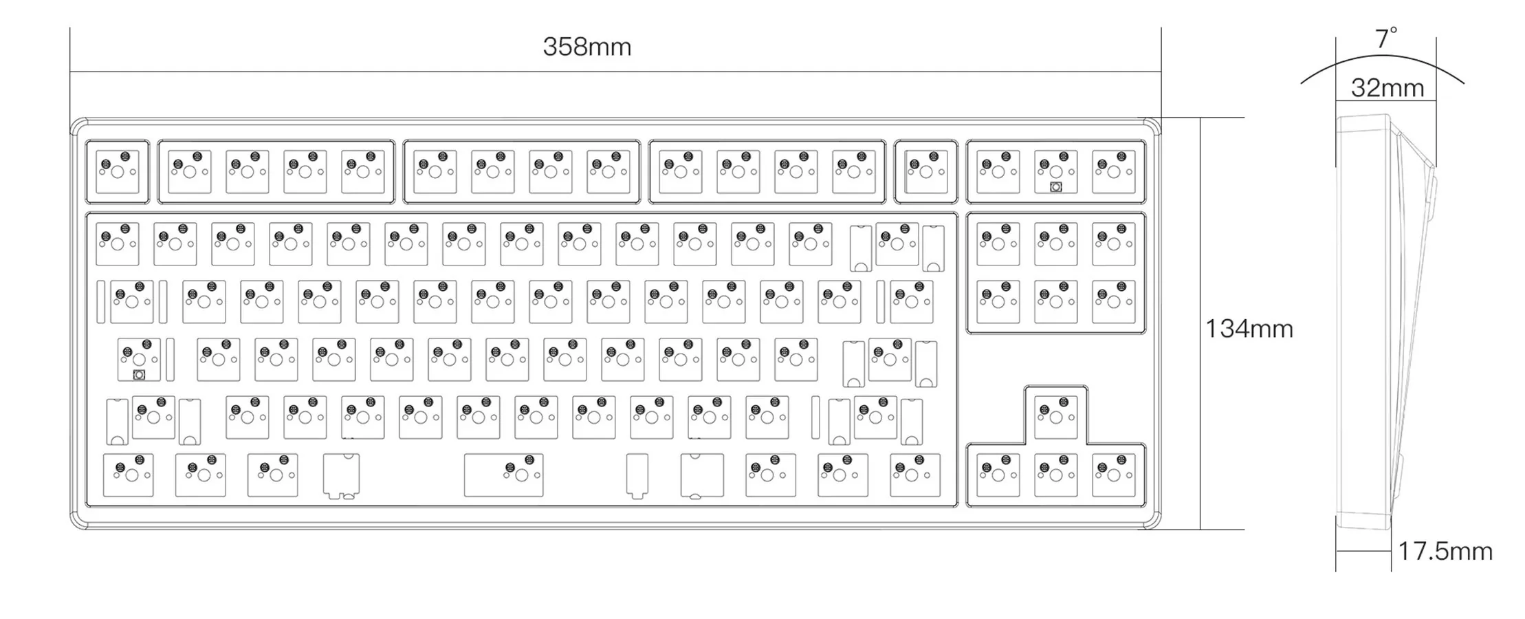 KBDFans Tiger Lite Transparent Green Barebones RGB TKL Hotswap DIY Keyboard Kit - Image 4