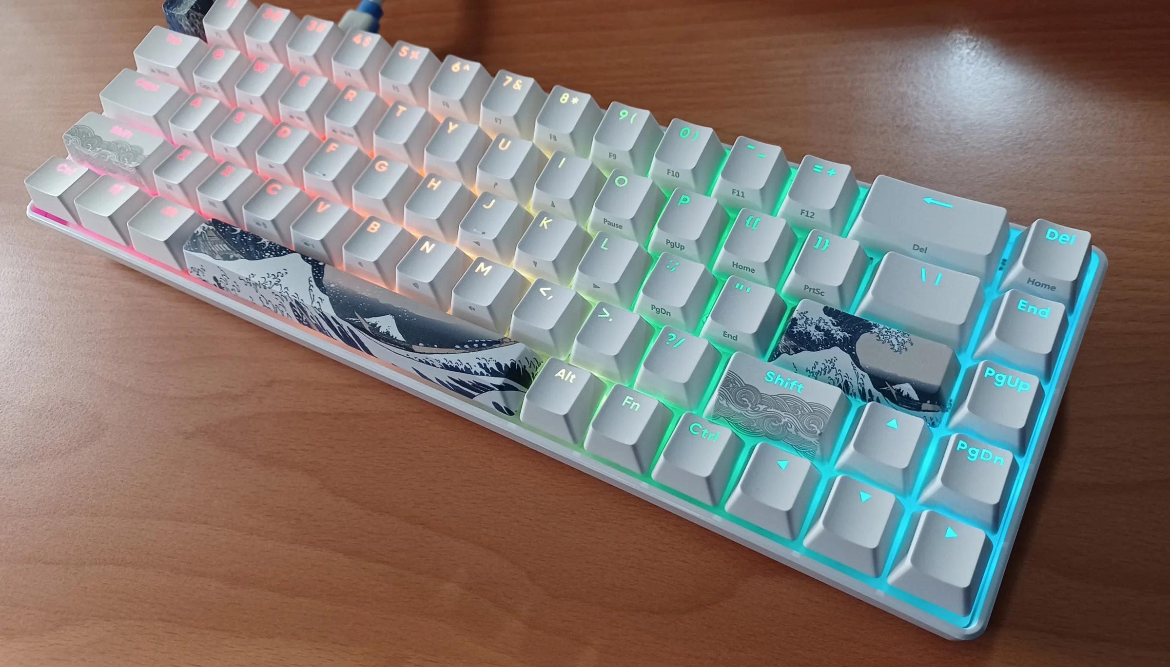 KBParadise V65 Great Wave 65% Hotswap RGB Double Shot PBT Mechanical Keyboard - Image 6