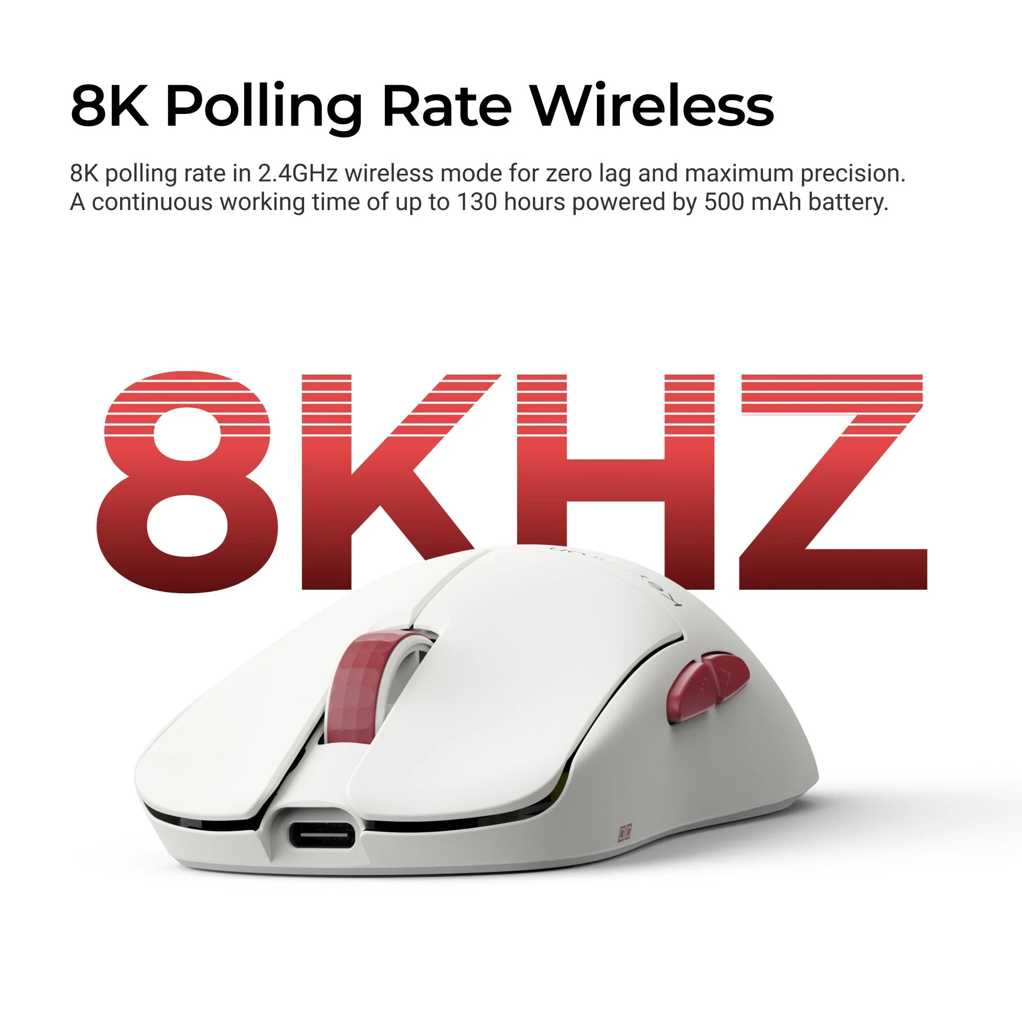 Keychron G4 3950 White 8K Wireless Mouse - Image 2