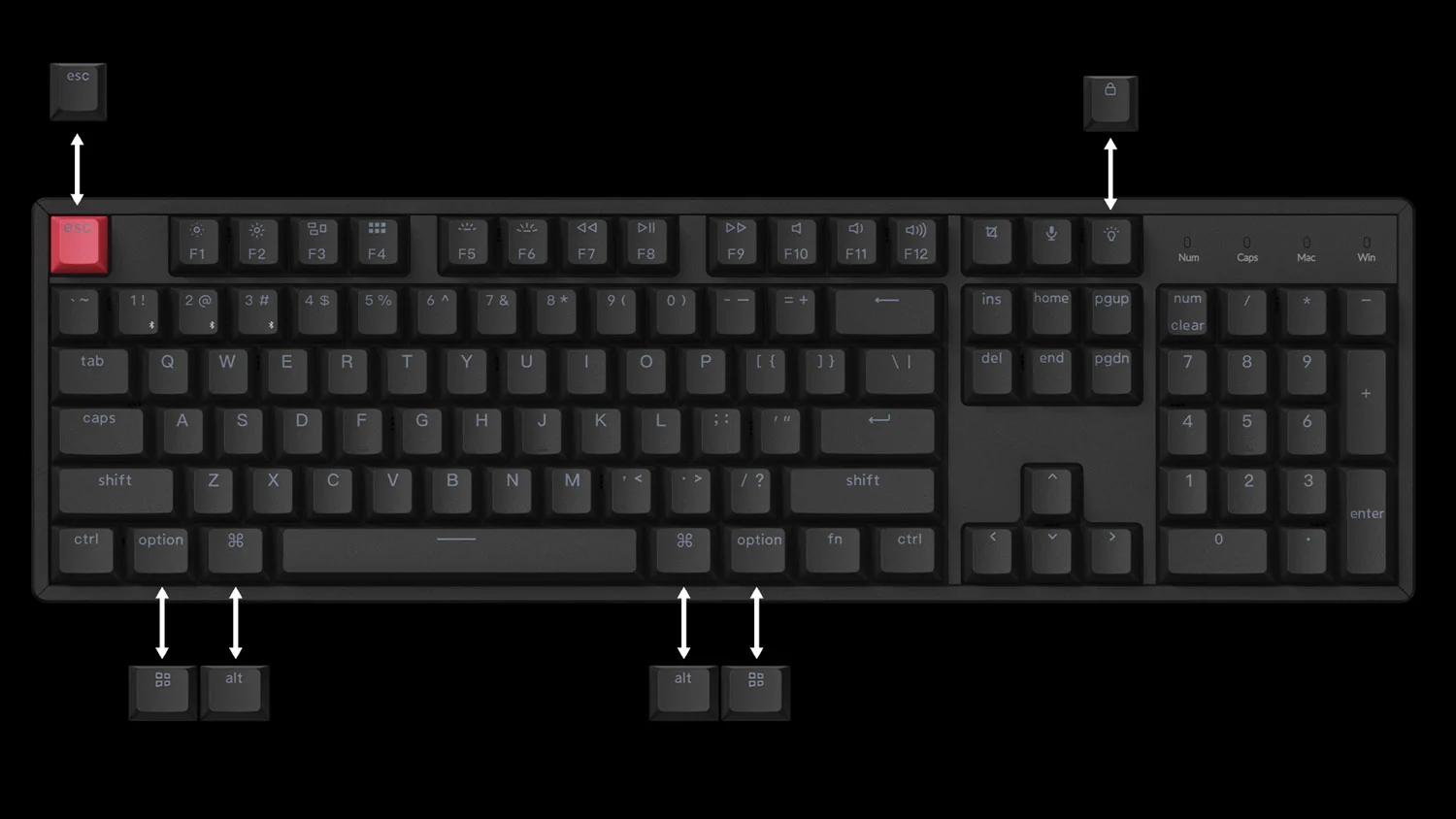 Keychron K10 QMK V2 Aluminum Hotswap Wireless RGB Keyboard - Image 11