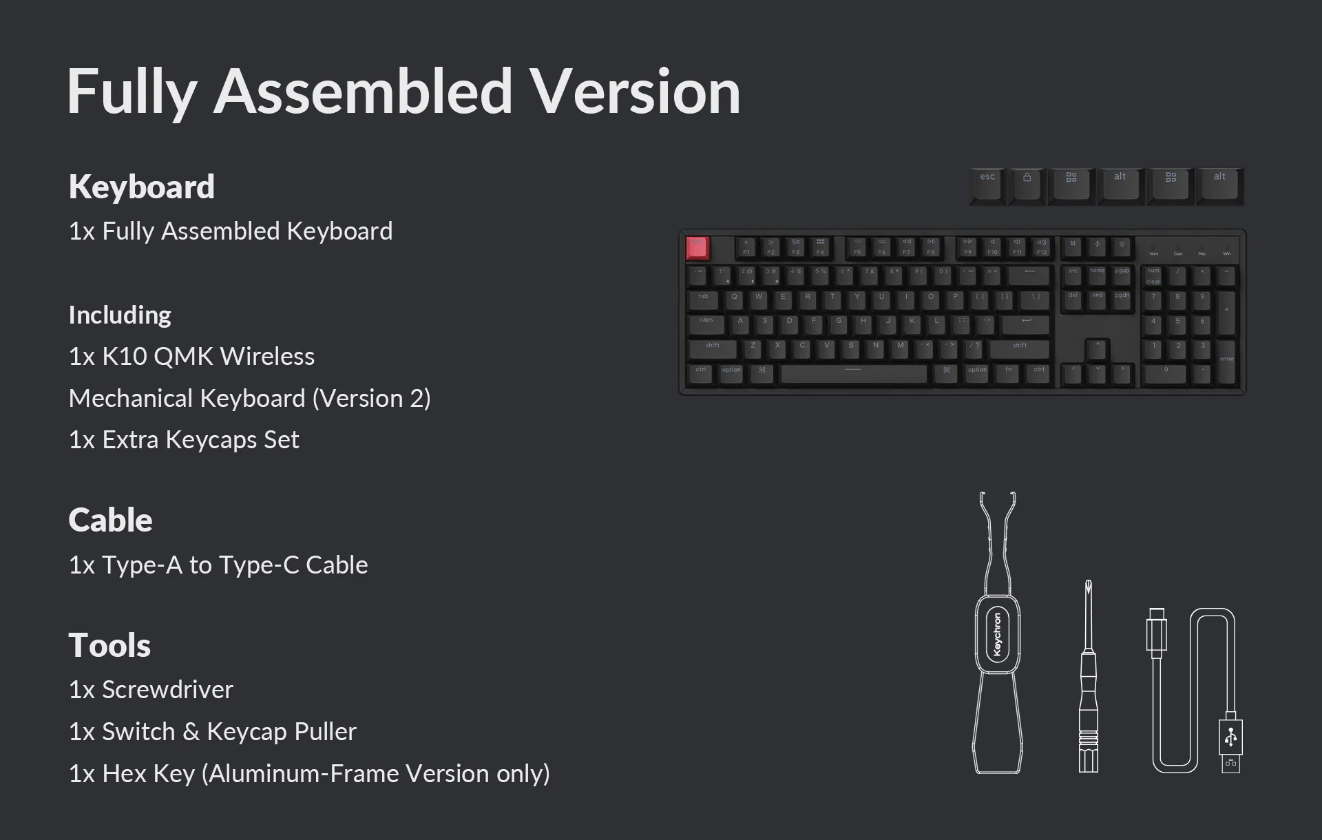 Keychron K10 QMK V2 Aluminum Hotswap Wireless RGB Keyboard - Image 16