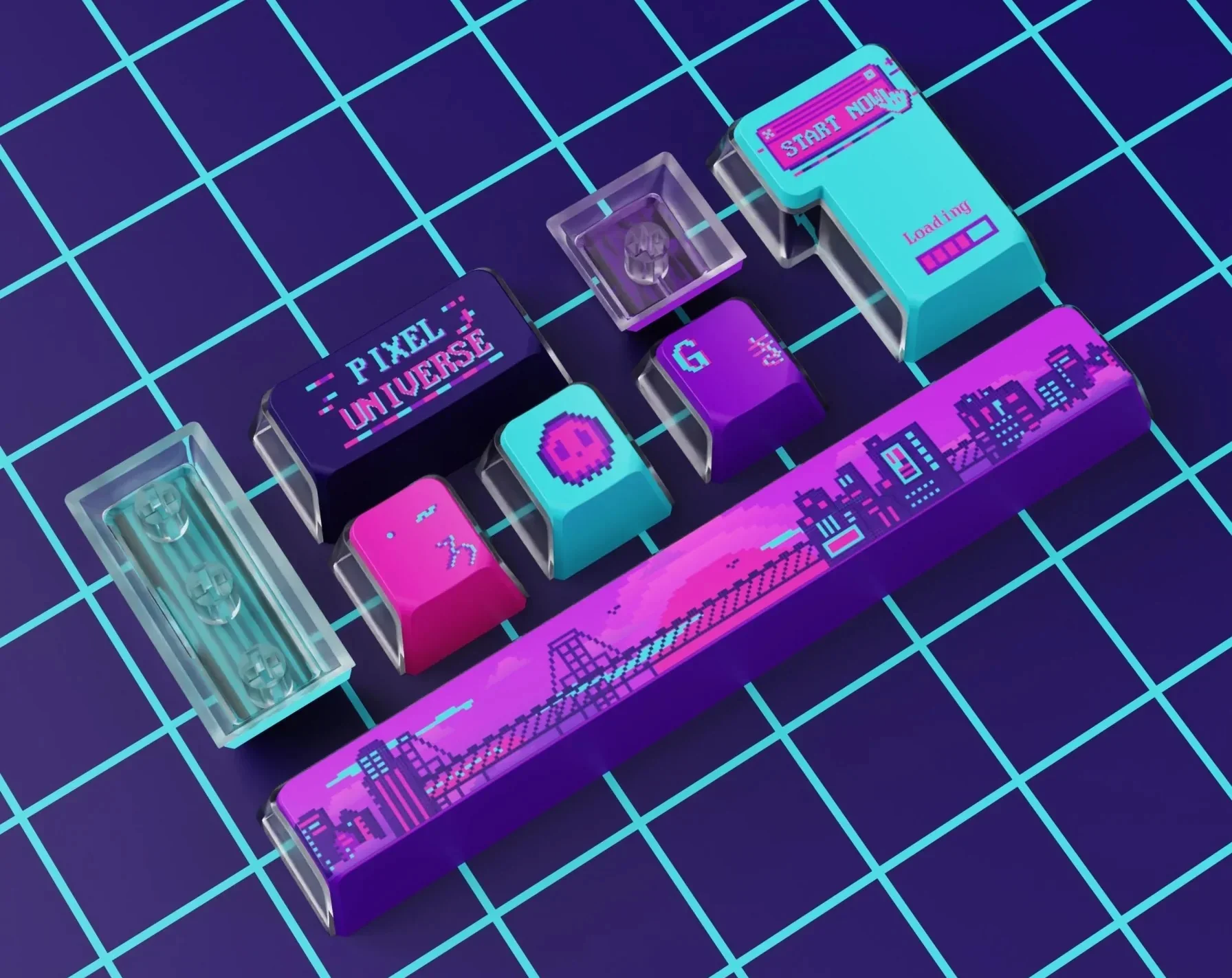 Keychron Pixel Universe 137 Key OEM Profile Dye Sub PBT Keycap Set - Image 4