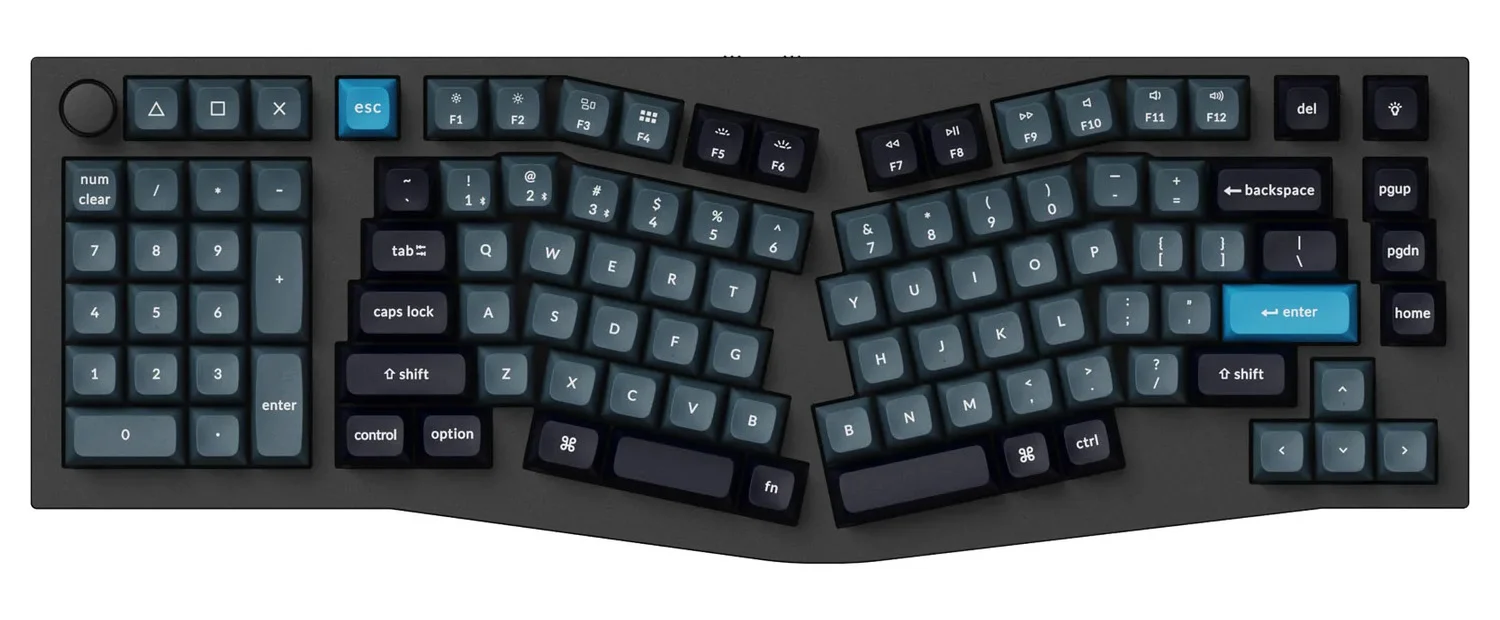 Keychron Q14 Pro w/ Knob Aluminum Southpaw Alice Hotswap Bluetooth 5.1 RGB Win + Mac Mechanical Keyboard