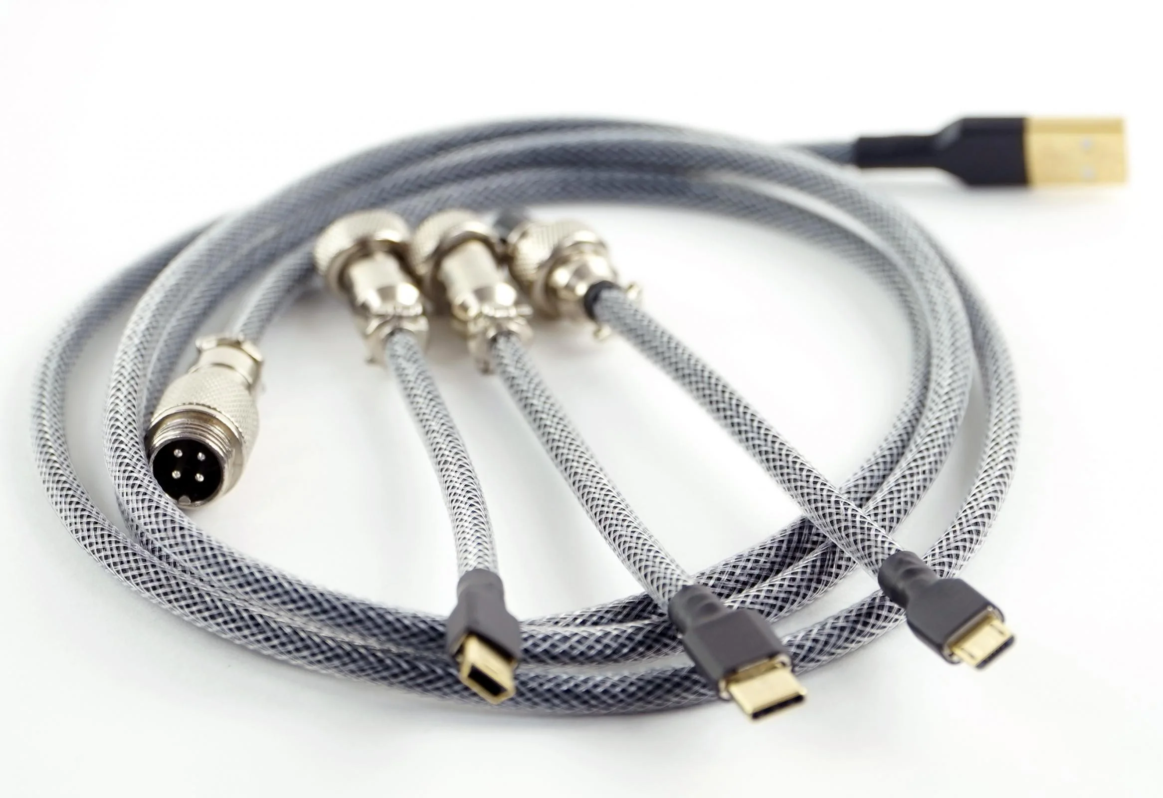 Kraken Black Sleeved Aviator Universal USB Keyboard Cable - Image 2