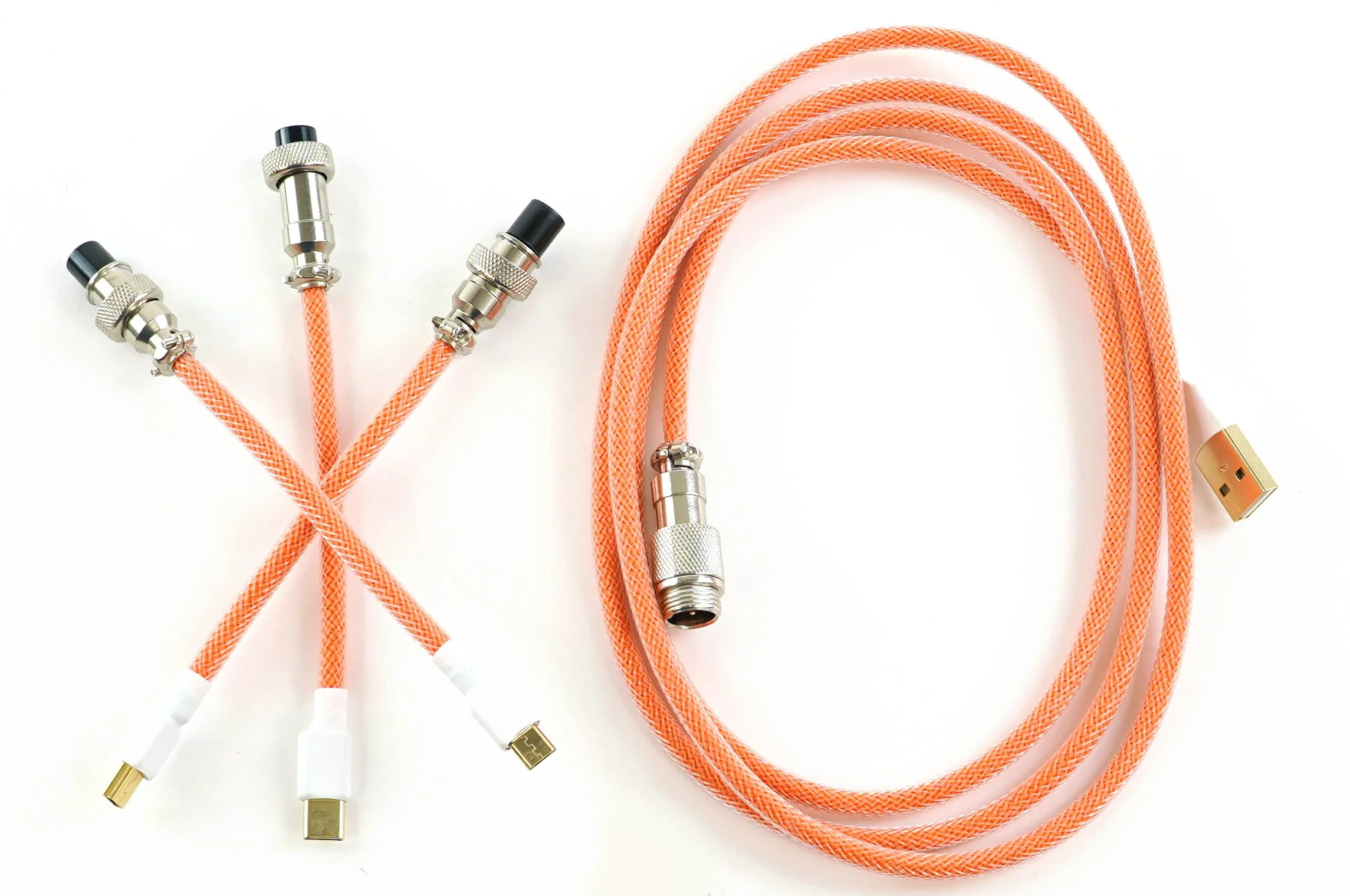 Kraken Orange Sleeved Aviator Universal USB Keyboard Cable - Image 4