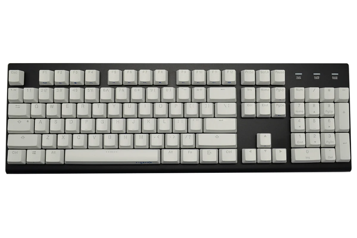 MK Fission White Keycaps White LED Double Shot PBT Mechanical Keyboard - Image 4