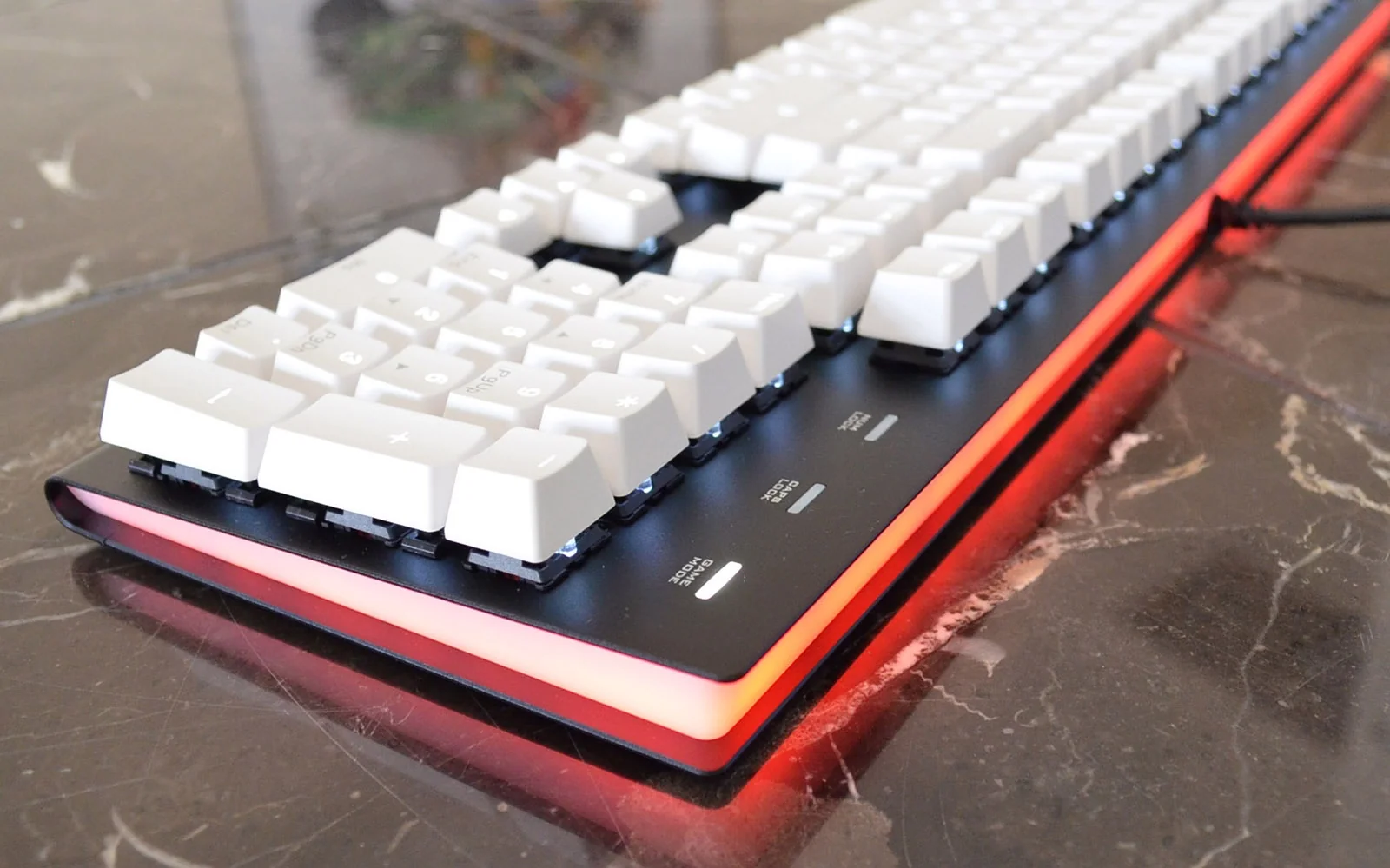 MK Fission White Keycaps White LED Double Shot PBT Mechanical Keyboard - Image 7