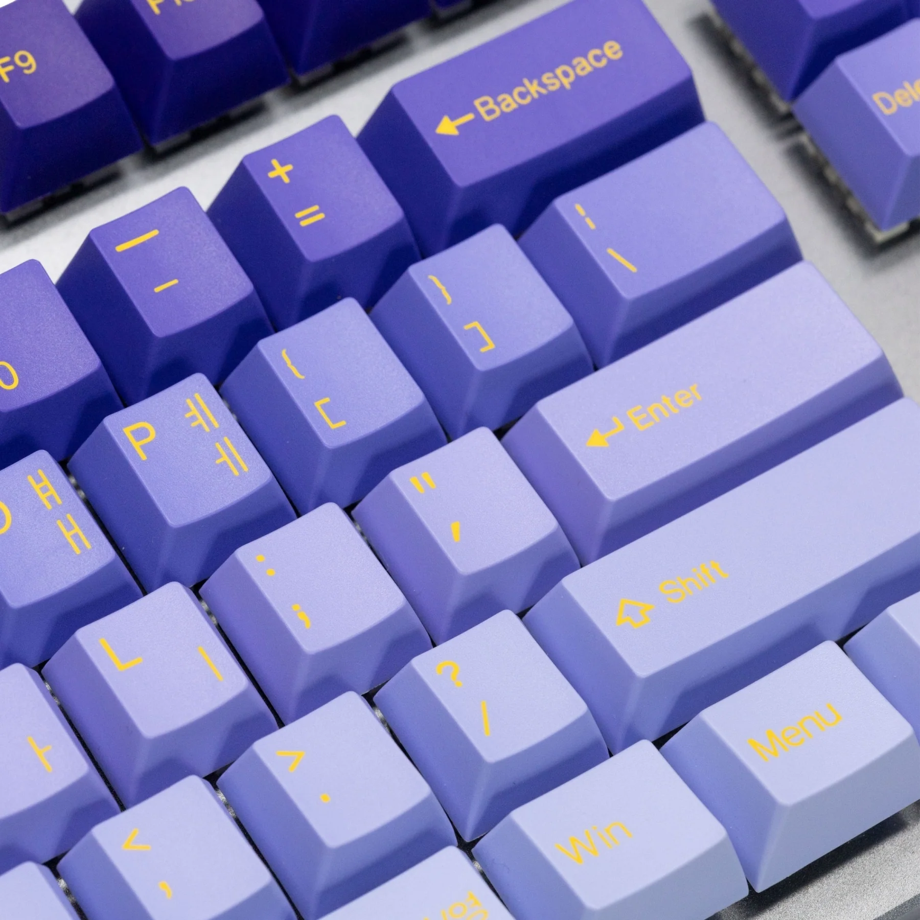 Tai-Hao Indigo Purple Gradient Hangul & English 117 Key Cubic Profile Double Shot ABS Keycap Set - Image 6