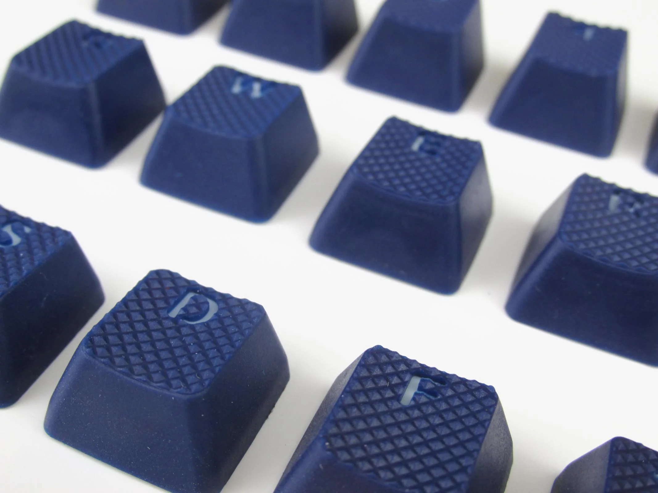 Tai-Hao Blue Backlit 18 Key OEM Profile Double Shot TPR Rubber Keycap Set - Image 4