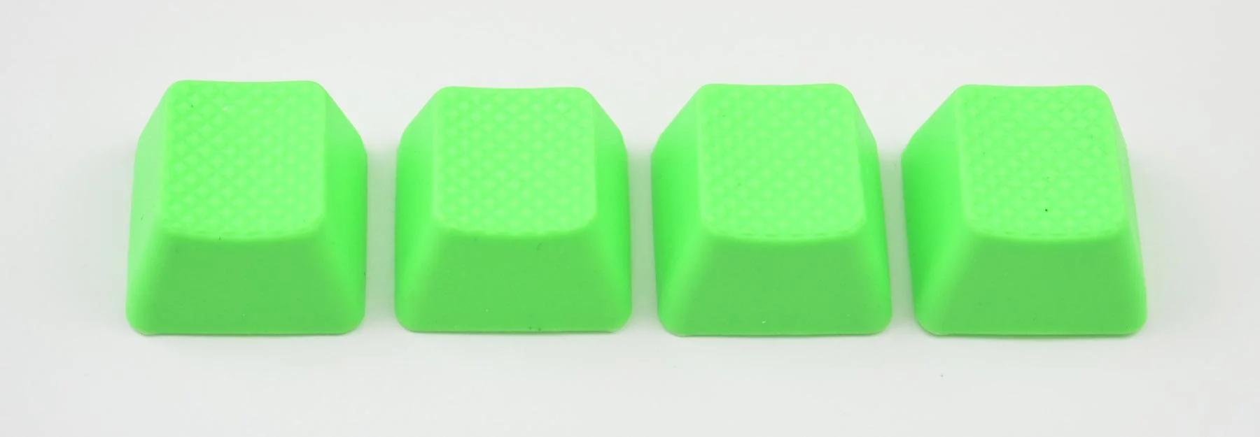 Tai-Hao Neon Green Row 3 Blank 4 Key OEM Profile TPR Rubber Keycap Set - Image 3
