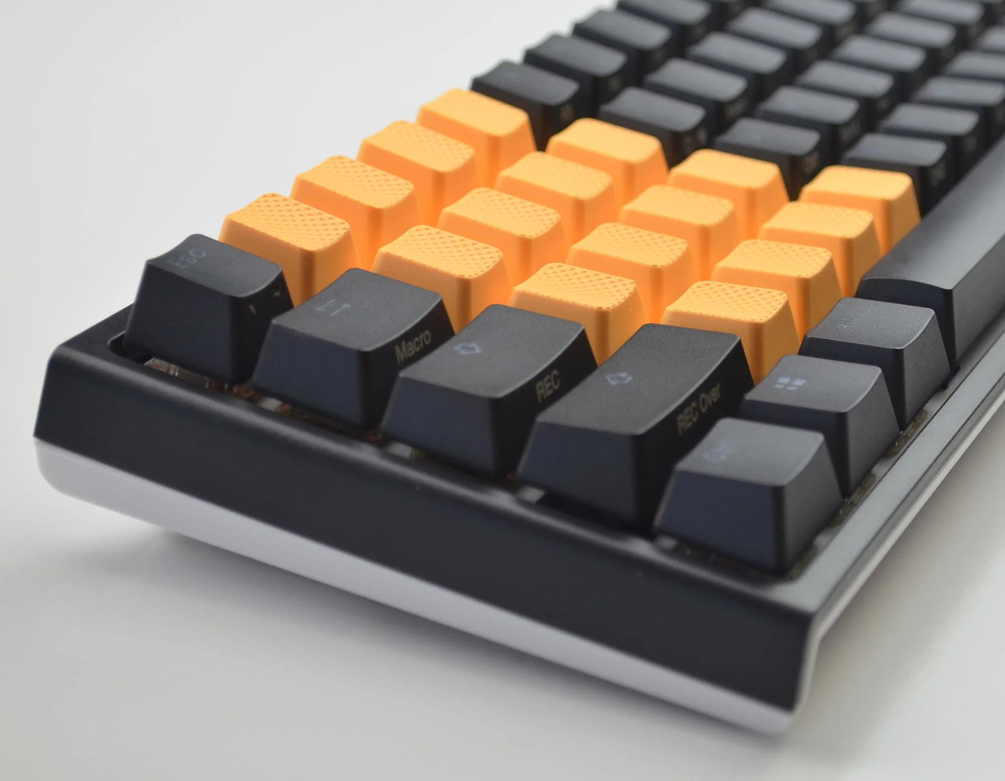 Tai-Hao Neon Orange Row 2 Blank 4 Key OEM Profile TPR Rubber Keycap Set - Image 4