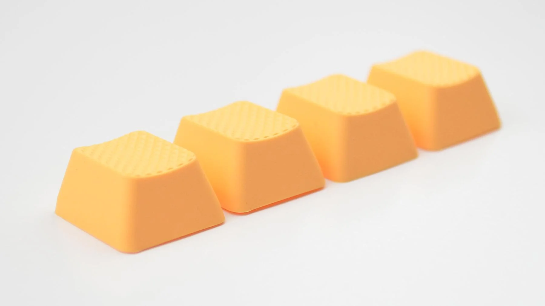 Tai-Hao Neon Orange Row 3 Blank 4 Key OEM Profile TPR Rubber Keycap Set - Image 2
