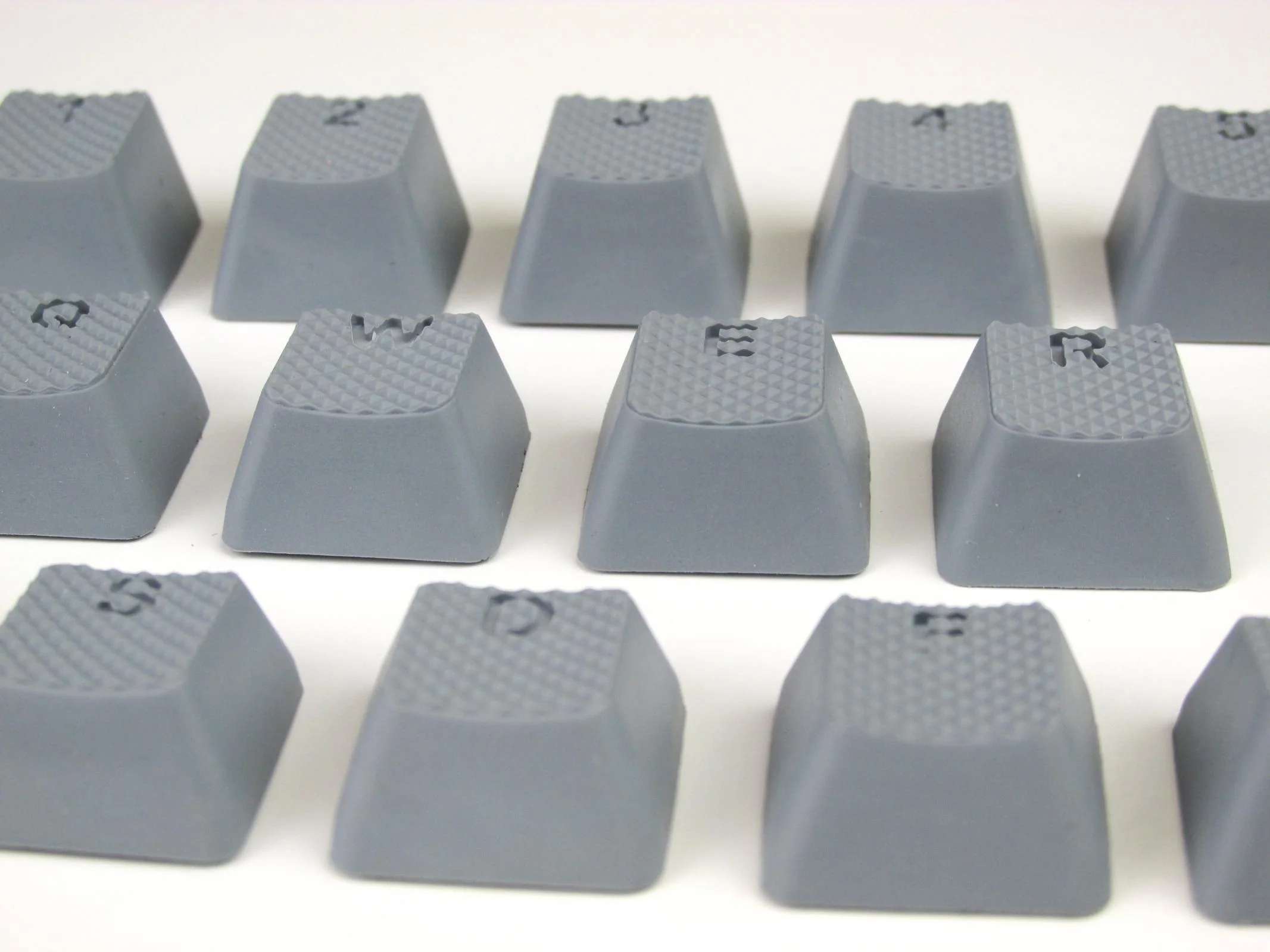 Tai-Hao Grey Backlit 18 Key OEM Profile Double Shot TPR Rubber Keycap Set - Image 4