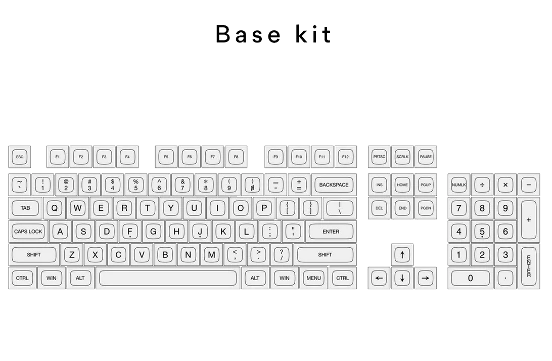 Tex Film Never Dies Base 104 Key ADA Profile Laser Printed ABS Keycap Set - Image 4