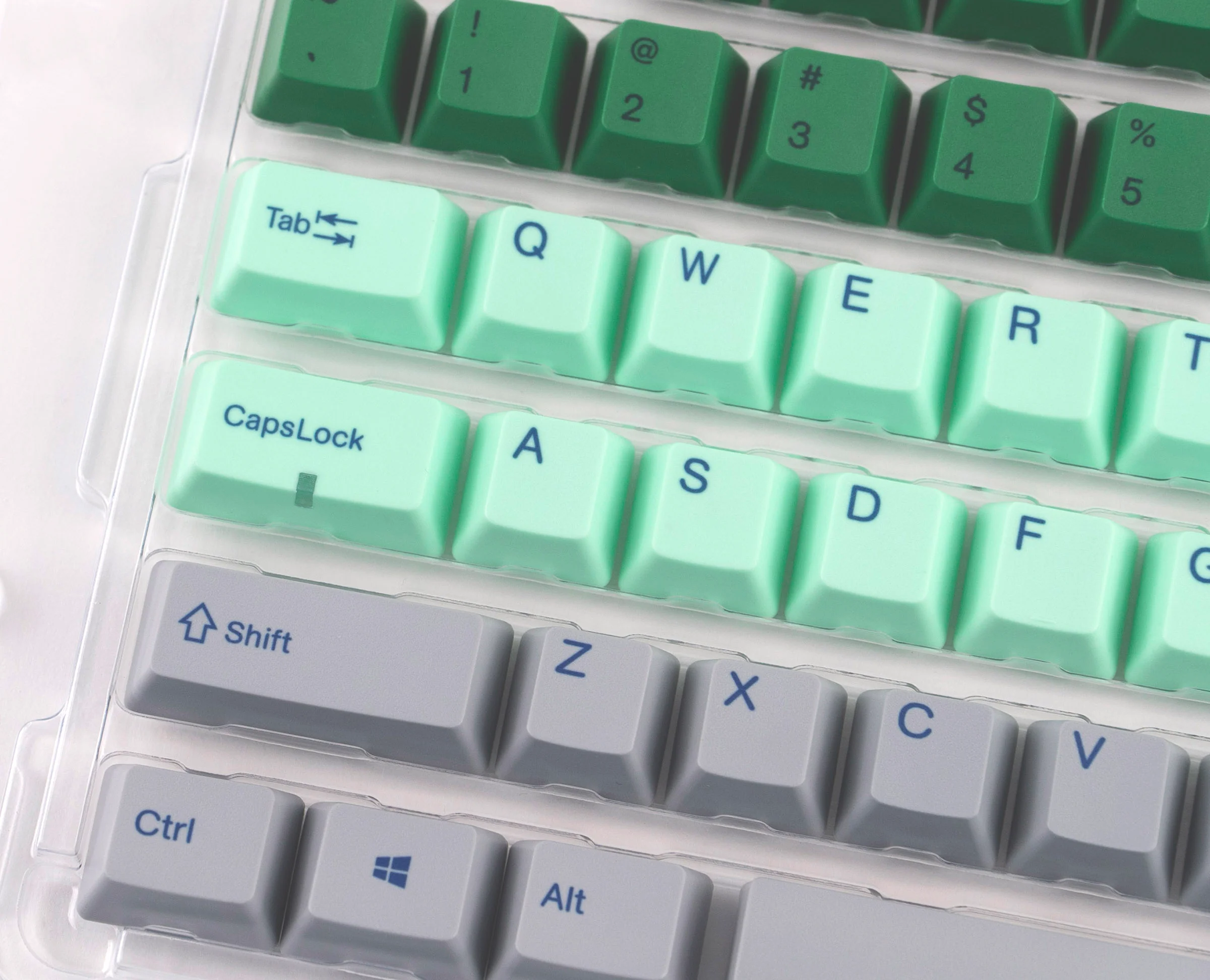 Varmilo Blue / Green / Grey Rivulet 108 Key Varmilo Profile Dye Sub PBT Keycap Set - Image 3