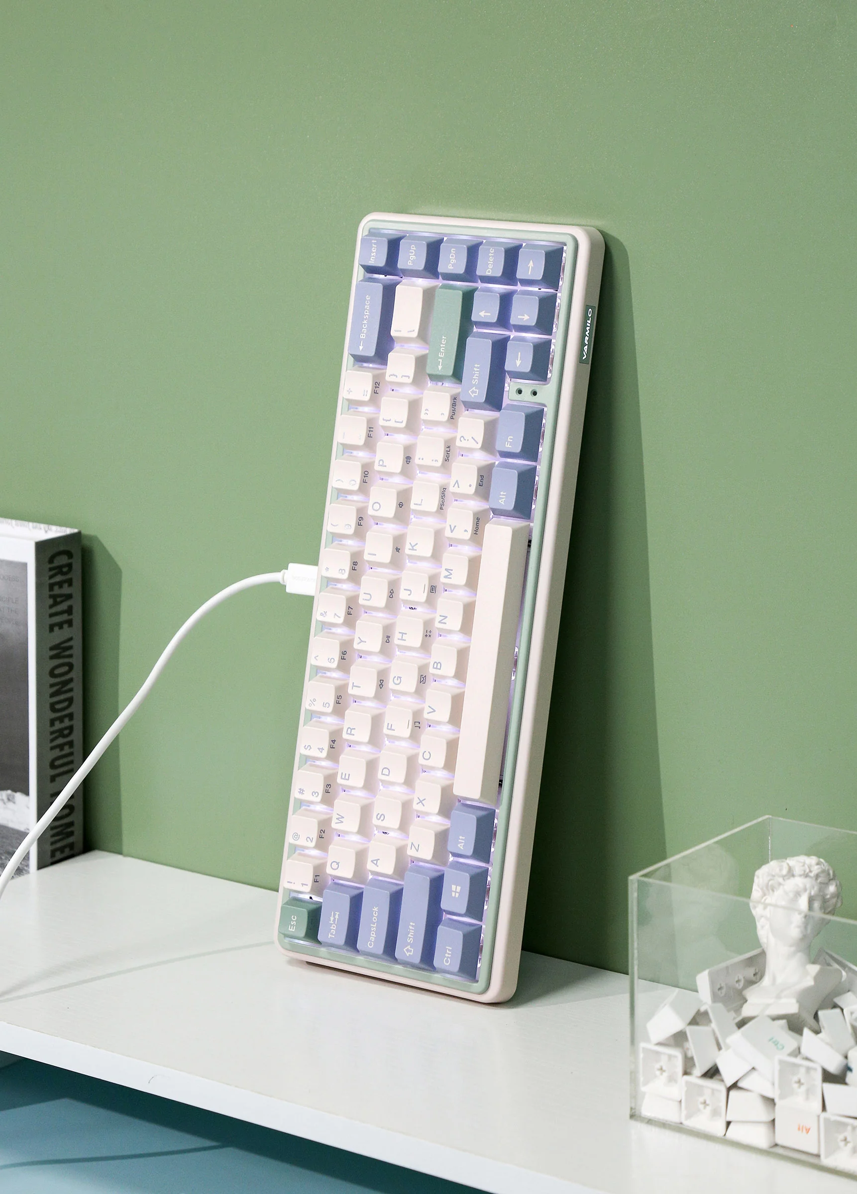 Varmilo Minilo VXB67 Eucalyptus 65% Bluetooth White LED EC Keyboard - Image 3