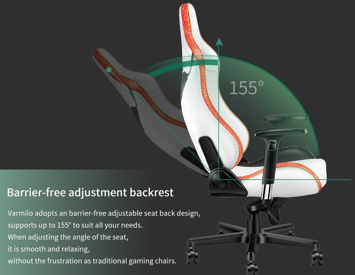 Varmilo Panda Racing Chair Gaming Style Adjustable - Image 3