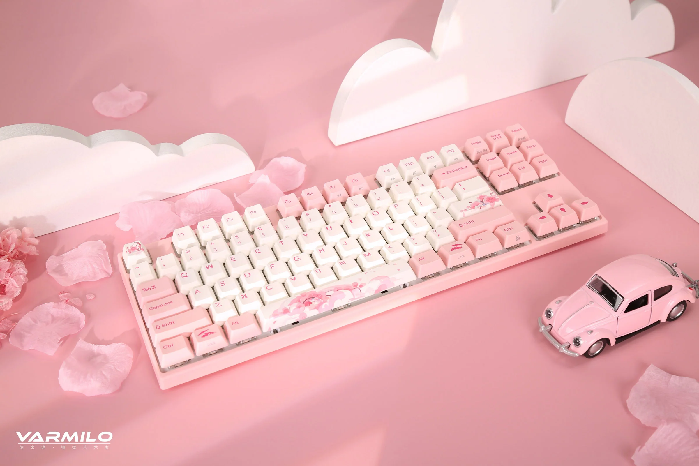 Varmilo VPH108 Sakura R2 White LED Mechanical Keyboard - Image 2