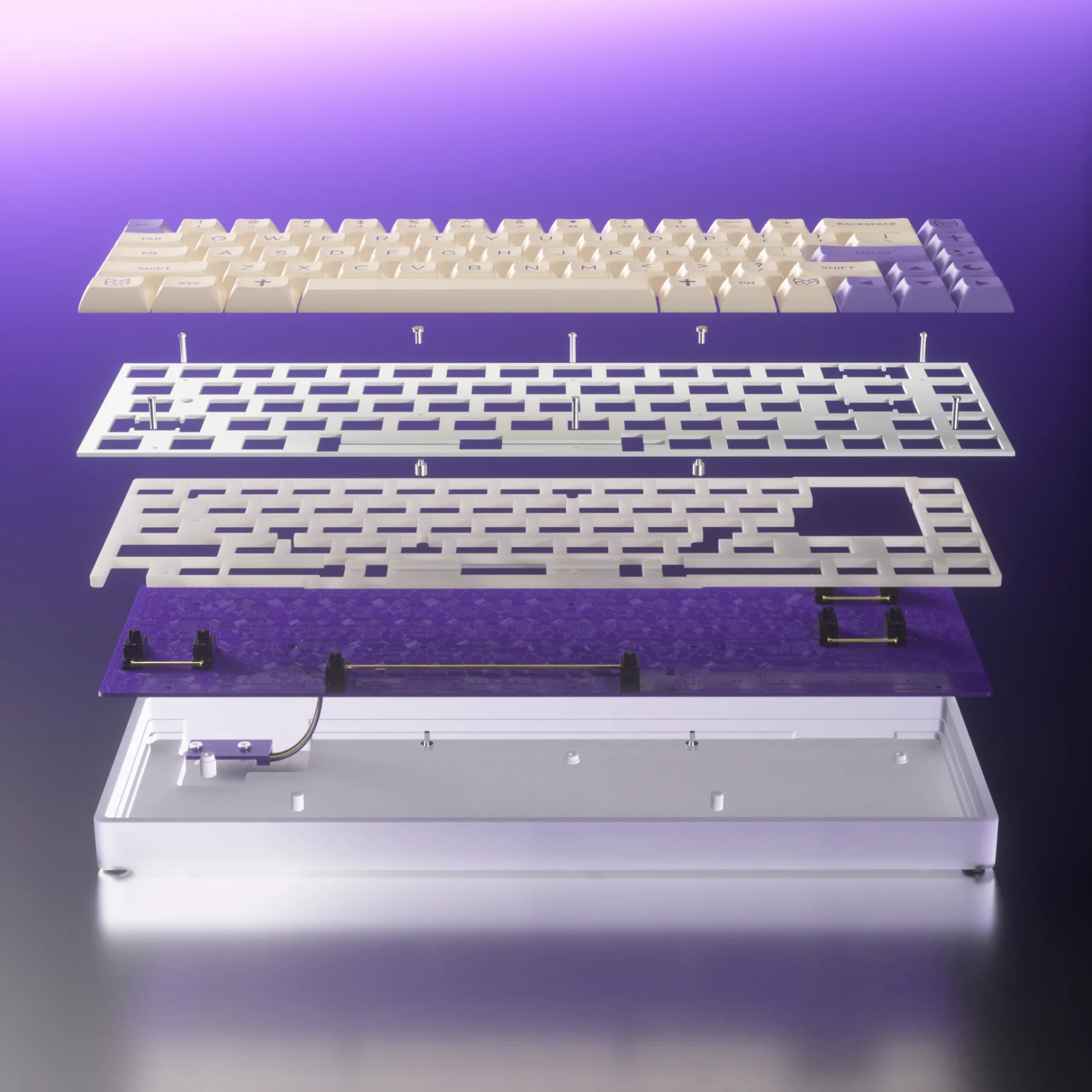 Vortex Hellcat 65% Hotswap RGB Dye Sub PBT DIY Keyboard Kit - Image 3
