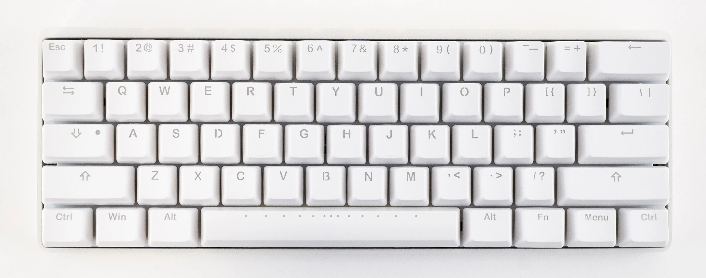 Vortex New POK3R White Aluminum 60% White LED Double Shot PBT Mechanical Keyboard