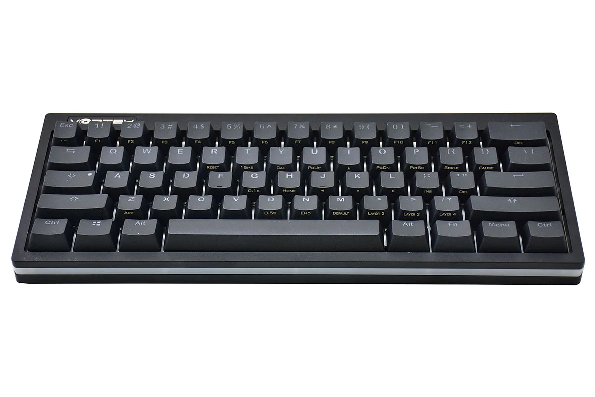 Vortex POK3R Black LE Frosted White Border RGB LED 60% Double Shot PBT Mechanical Keyboard