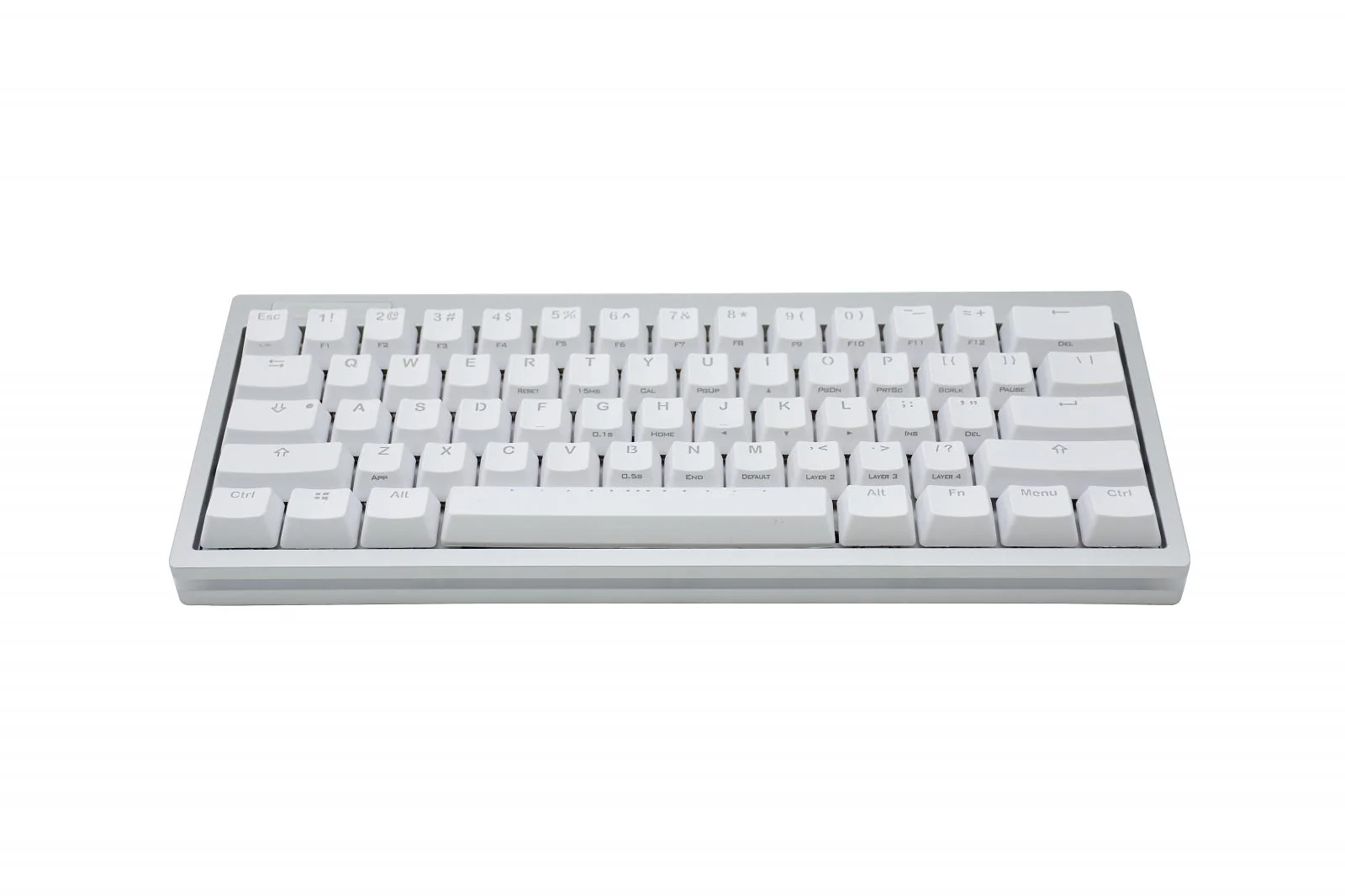 Vortex POK3R Silver LE Frosted White Border RGB LED 60% Double Shot PBT Mechanical Keyboard