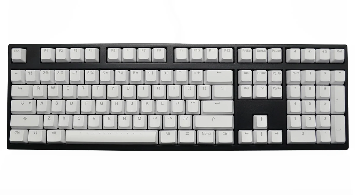 Vortex White Backlit 126 Key Double Shot PBT Keycap Set