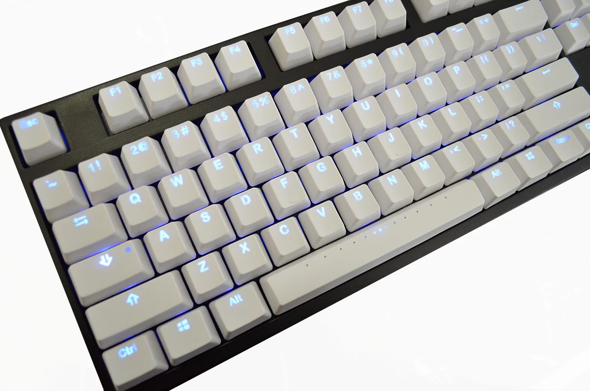 Vortex White Backlit 126 Key Double Shot PBT Keycap Set - Image 3