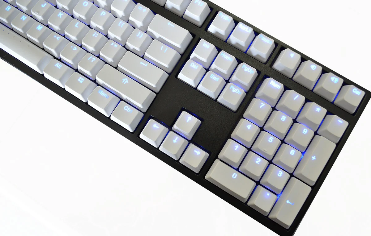 Vortex White Backlit 126 Key Double Shot PBT Keycap Set - Image 4