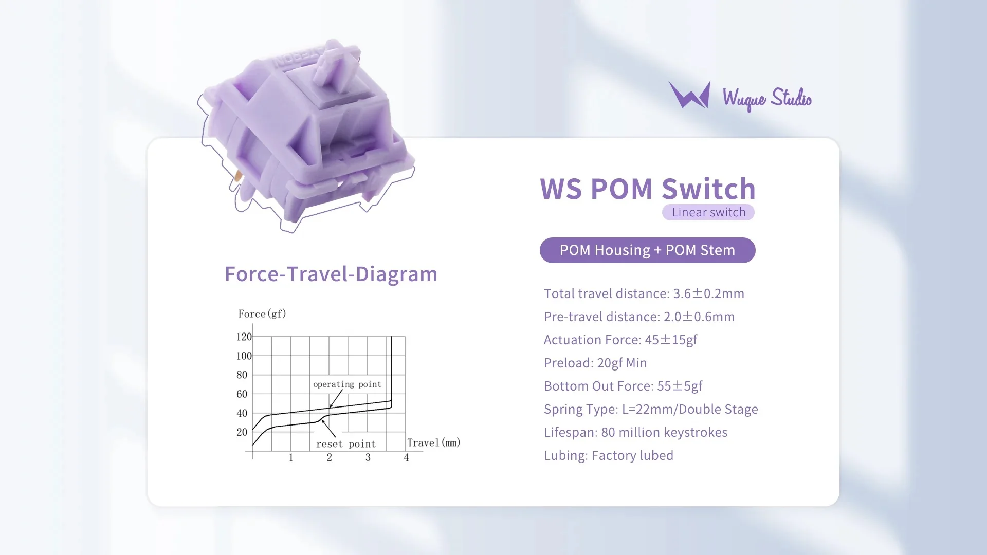 Wuque Studio POM+ 45g Linear PCB Mount Switch - Image 12